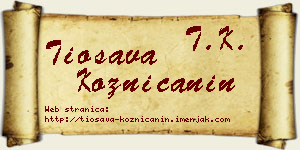 Tiosava Kozničanin vizit kartica